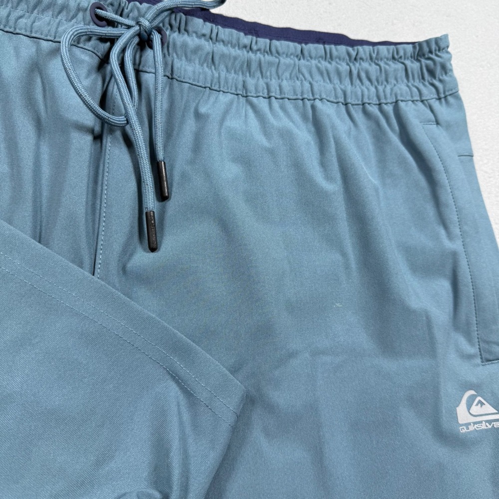 Quiksilver DryFlight Shorts Mens XXL Blue Gray Regular Fit Elastic Waist Active